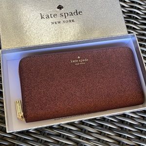 Kate Spade shimmy glitter boxed large continental wallet